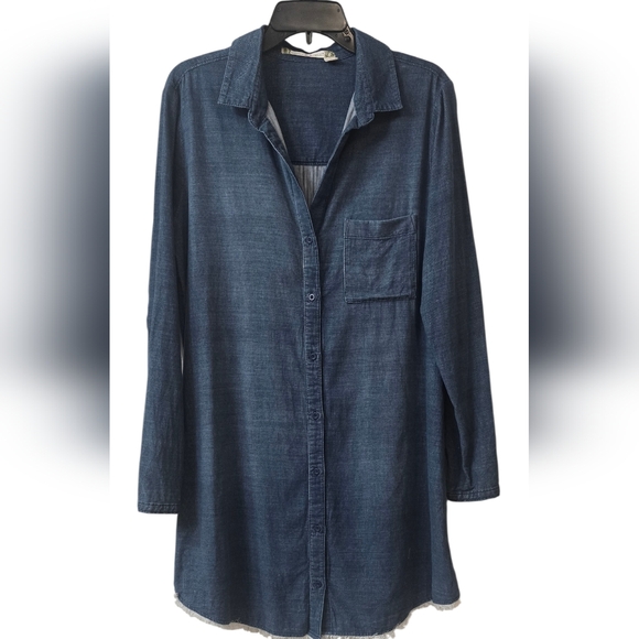 Chelsea & Violet Dresses & Skirts - Chelsea & Violet Small Wale Corduroy Button-Up Long Sleeve Shirt Dress Size L